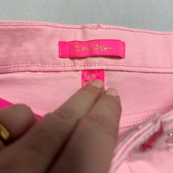 Lilly Pulitzer South Ocean High Rise Pink Calla Lily Pink Jeans - Picture 8 of 10